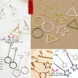 Maxbell 20pcs Alloy Triangle Ring Pendants Charms for Jewelry Making Crafts White K