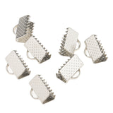 Maxbell 100 Pieces Clasps Clamps Fasteners End for Jewelry Making 10mm White K