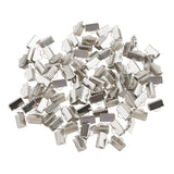 Maxbell 100 Pieces Clasps Clamps Fasteners End for Jewelry Making 10mm White K