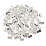 Maxbell 100 Pieces Clasps Clamps Fasteners End for Jewelry Making 10mm Gloss Silver