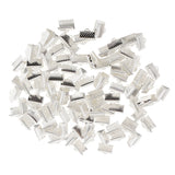 Maxbell 100 Pieces Clasps Clamps Fasteners End for Jewelry Making 10mm Gloss Silver