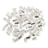 Maxbell 100 Pieces Clasps Clamps Fasteners End for Jewelry Making 10mm Gloss Silver