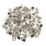 Maxbell 100 Pieces Clasps Clamps Fasteners End for Jewelry Making 6mm White K