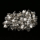 Maxbell 100 Pieces Clasps Clamps Fasteners End for Jewelry Making 6mm White K