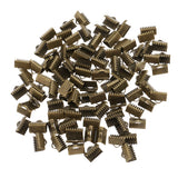 Maxbell 100 Pieces Clasps Clamps Fasteners End for Jewelry Making 10mm Bronze