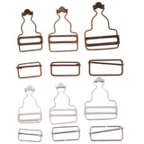 Maxbell Set of 6 Dungaree Fasteners Clip/Brace Buckles for Suspenders 2.8cm Bronze