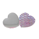 Maxbell 50pcs 12mm Resin Mermaid Fishscale Cabochon Multi Colour Heart Light Purple