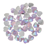 Maxbell 50pcs 12mm Resin Mermaid Fishscale Cabochon Multi Colour Heart Light Purple