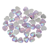 Maxbell 50pcs 12mm Resin Mermaid Fishscale Cabochon Multi Colour Heart Light Purple