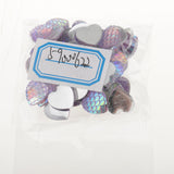 Maxbell 50pcs 12mm Resin Mermaid Fishscale Cabochon Multi Colour Heart Light Purple