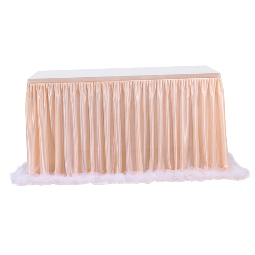 Maxbell Tutu Table Skirt Wedding Birthday Baby Shower Table Decor Champagne 9ft