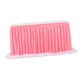 Maxbell Pink Table Skirt Tulle Tutu for Rectangle or Round Table 9 ft x 30 in