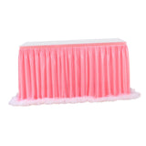 Maxbell Pink Table Skirt Tulle Tutu for Rectangle or Round Table 9 ft x 30 in