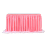 Maxbell Pink Table Skirt Tulle Tutu for Rectangle or Round Table 9 ft x 30 in