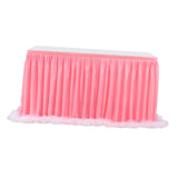 Maxbell Pink Table Skirt Tulle Tutu for Rectangle or Round Table 9 ft x 30 in