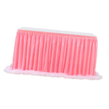 Maxbell Pink Table Skirt Tulle Tutu for Rectangle or Round Table 9 ft x 30 in
