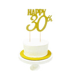 Maxbell Happy Birthday Cake Topper First Birthday to 80th Birthday Cupcake Topper 30