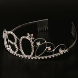 Maxbell 30th Birthday Girl Tiara and Sash Rhinestone Crown for Birthday Celebrations