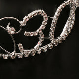 Maxbell 30th Birthday Girl Tiara and Sash Rhinestone Crown for Birthday Celebrations