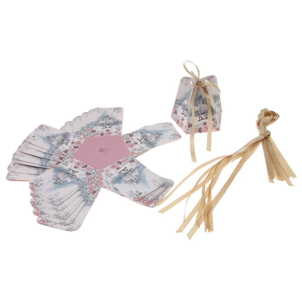 Maxbell 10pcs Romantic Wedding Paper Candy Boxes Gifts Boxes Wedding Party Favor C