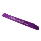 Maxbell Mother of the Groom Stain Sash Wedding Ceremony Party Supply Purple White