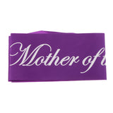 Maxbell Mother of the Groom Stain Sash Wedding Ceremony Party Supply Purple White