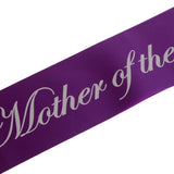 Maxbell Mother of the Groom Stain Sash Wedding Ceremony Party Supply Purple White