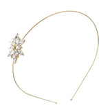 Maxbell Women's Wedding Crystal Bridal Crown Headband Tiara Headdress Golden B