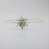 Maxbell Women's Wedding Crystal Bridal Crown Headband Tiara Headdress Golden B