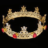 Maxbell Baroque Style Bridal Princess Crystal Tiara Wedding Crown Headband Golden D