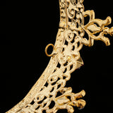 Maxbell Baroque Style Bridal Princess Crystal Tiara Wedding Crown Headband Golden D