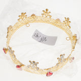 Maxbell Baroque Style Bridal Princess Crystal Tiara Wedding Crown Headband Golden D