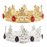 Maxbell Baroque Style Bridal Princess Crystal Tiara Wedding Crown Headband Golden D