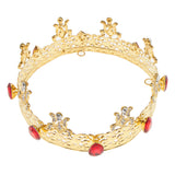 Maxbell Baroque Style Bridal Princess Crystal Tiara Wedding Crown Headband Golden D