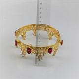 Maxbell Baroque Style Bridal Princess Crystal Tiara Wedding Crown Headband Golden D
