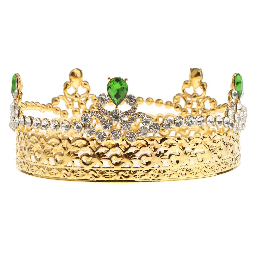 Maxbell Baroque Style Bridal Princess Crystal Tiara Wedding Crown Headband Golden C