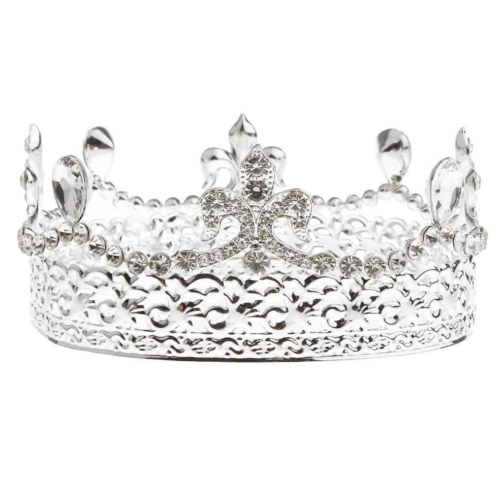 Maxbell Baroque Style Bridal Princess Crystal Tiara Wedding Crown Headband Silver B