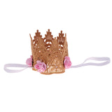 Maxbell Baby Flower Crown Headband Tiaras Birthday Party Hair Accessory Light Pink