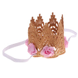 Maxbell Baby Flower Crown Headband Tiaras Birthday Party Hair Accessory Light Pink