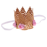 Maxbell Baby Flower Crown Headband Tiaras Birthday Party Hair Accessory Light Pink