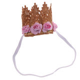 Maxbell Baby Flower Crown Headband Tiaras Birthday Party Hair Accessory Light Pink