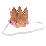 Maxbell Baby Flower Crown Headband Tiaras Birthday Party Hair Accessory Light Pink