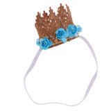 Maxbell Baby Flower Crown Headband Tiaras Birthday Party Hair Accessory Sky Blue