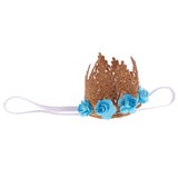 Maxbell Baby Flower Crown Headband Tiaras Birthday Party Hair Accessory Sky Blue