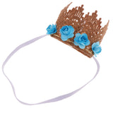 Maxbell Baby Flower Crown Headband Tiaras Birthday Party Hair Accessory Sky Blue