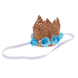 Maxbell Baby Flower Crown Headband Tiaras Birthday Party Hair Accessory Sky Blue