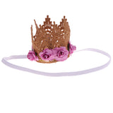 Maxbell Baby Flower Crown Headband Tiaras Birthday Party Hair Accessory Light Purple