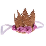 Maxbell Baby Flower Crown Headband Tiaras Birthday Party Hair Accessory Light Purple