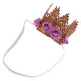 Maxbell Baby Flower Crown Headband Tiaras Birthday Party Hair Accessory Light Purple