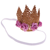 Maxbell Baby Flower Crown Headband Tiaras Birthday Party Hair Accessory Light Purple